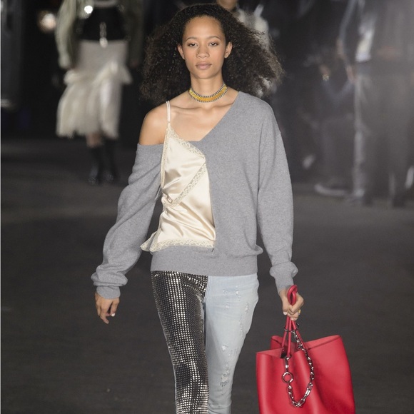 ALEXANDER WANG Hybrid Jumper With Camisole Insert BLACK - Picture 2 of 5